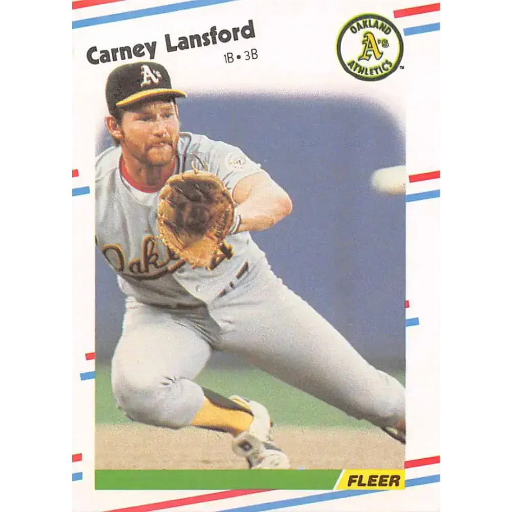 1988 Fleer #285 Carney Lansford EX Excellent Oakland Athletics Baseball Card - Baseball Card Single