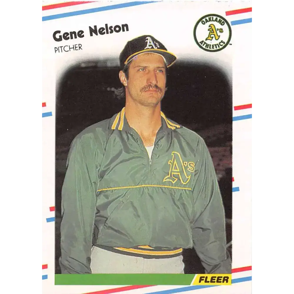 1988 Fleer #288 Gene Nelson EX Excellent Oakland Athletics Baseball Card - Baseball Card Single