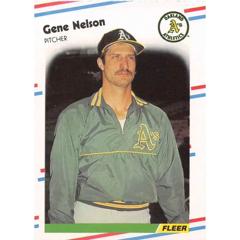 1988 Fleer #288 Gene Nelson EX Excellent Oakland Athletics Baseball Card - Baseball Card Single