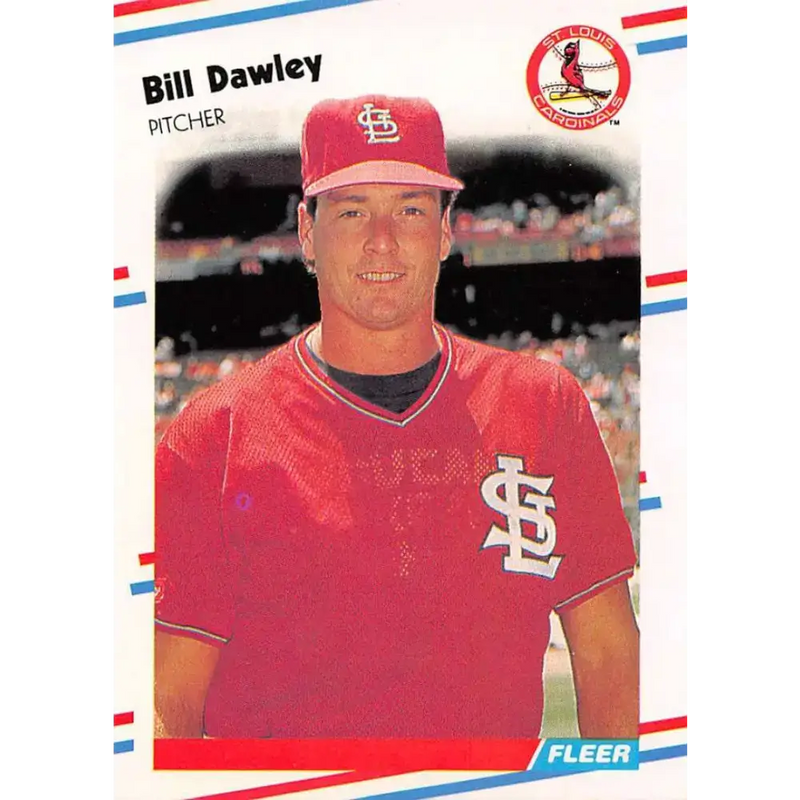 1988 Fleer #29 Bill Dawley EX Excellent St. Louis Cardinals Baseball Card - Baseball Card Single