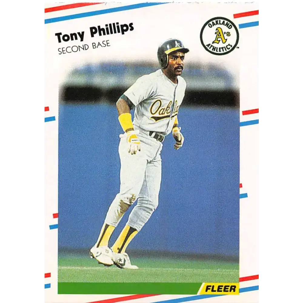 1988 Fleer #290 Tony Phillips EX Excellent Oakland Athletics Baseball Card - Baseball Card Single