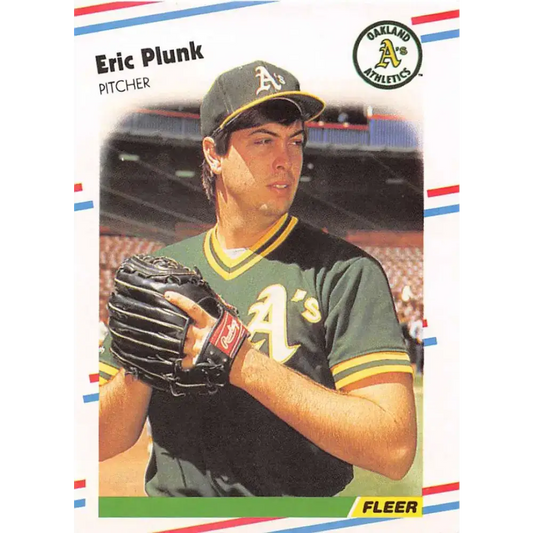 1988 Fleer #291 Eric Plunk EX Excellent Oakland Athletics Baseball Card
