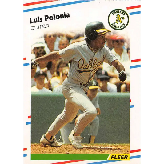 1988 Fleer #292 Luis Polonia EX Excellent RC Rookie Oakland Athletics Baseball Card
