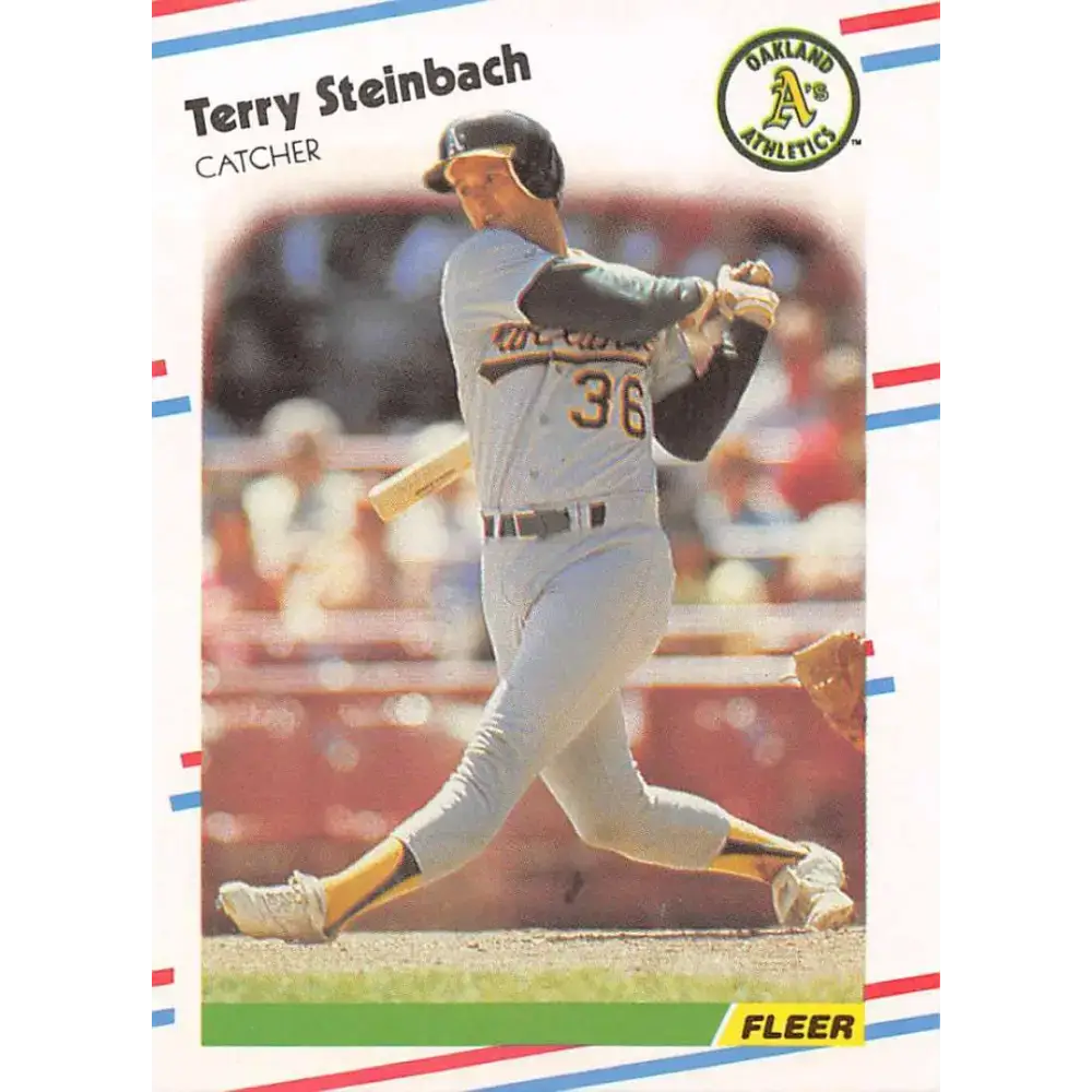 1988 Fleer #294 Terry Steinbach EX Excellent Oakland Athletics Baseball Card - Baseball Card Single