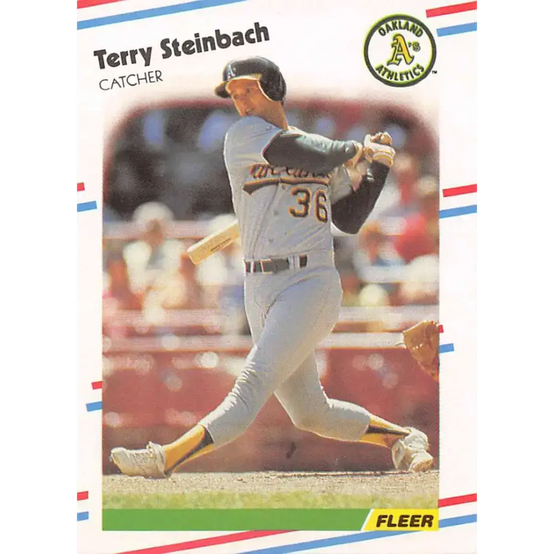 1988 Fleer #294 Terry Steinbach EX Excellent Oakland Athletics Baseball Card - Baseball Card Single