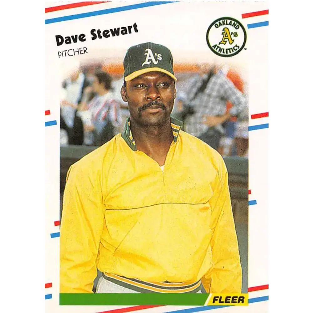 1988 Fleer #295 Dave Stewart EX Excellent Oakland Athletics Baseball Card - Baseball Card Single