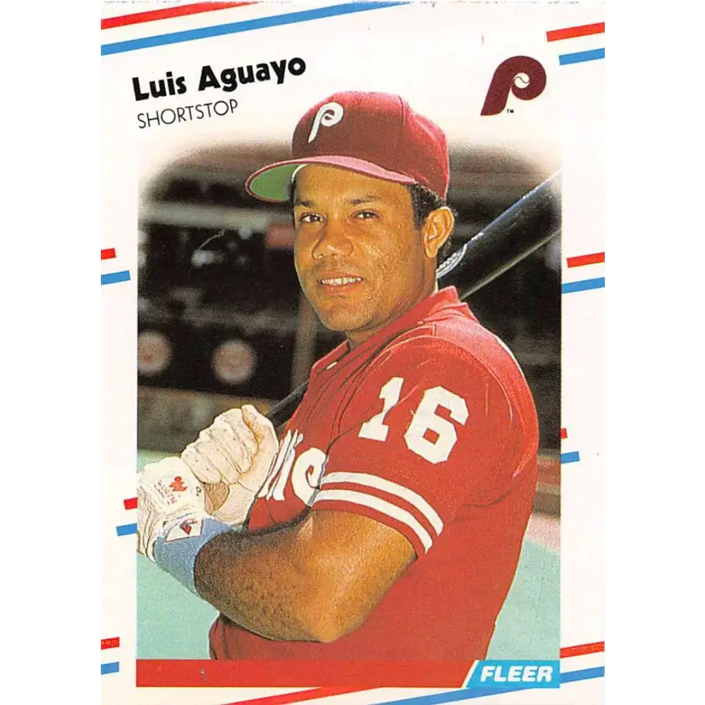 1988 Fleer #297 Luis Aguayo EX Excellent Philadelphia Phillies Baseball Card - Baseball Card Single