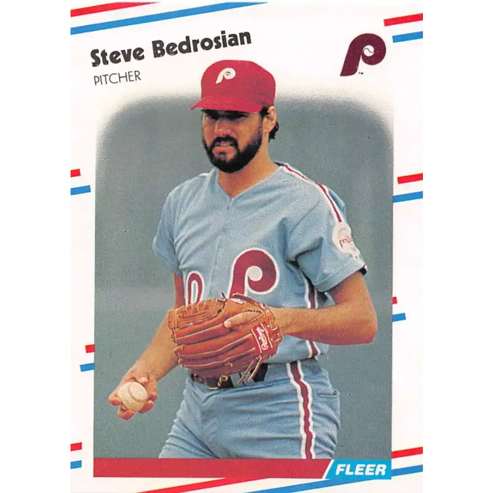 1988 Fleer #298 Steve Bedrosian EX Excellent Philadelphia Phillies Baseball Card - Baseball Card Single