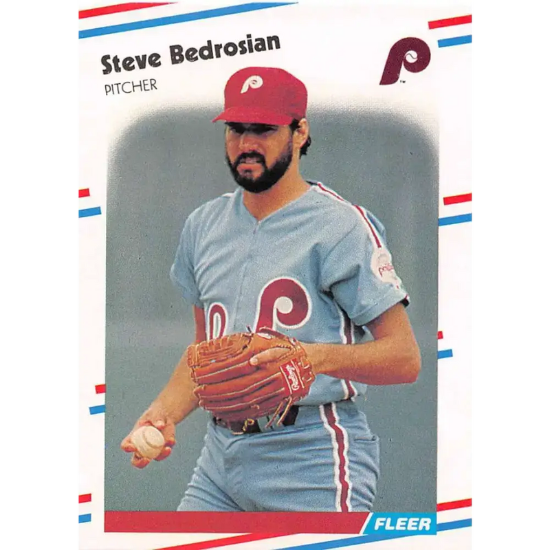 1988 Fleer #298 Steve Bedrosian EX Excellent Philadelphia Phillies Baseball Card - Baseball Card Single