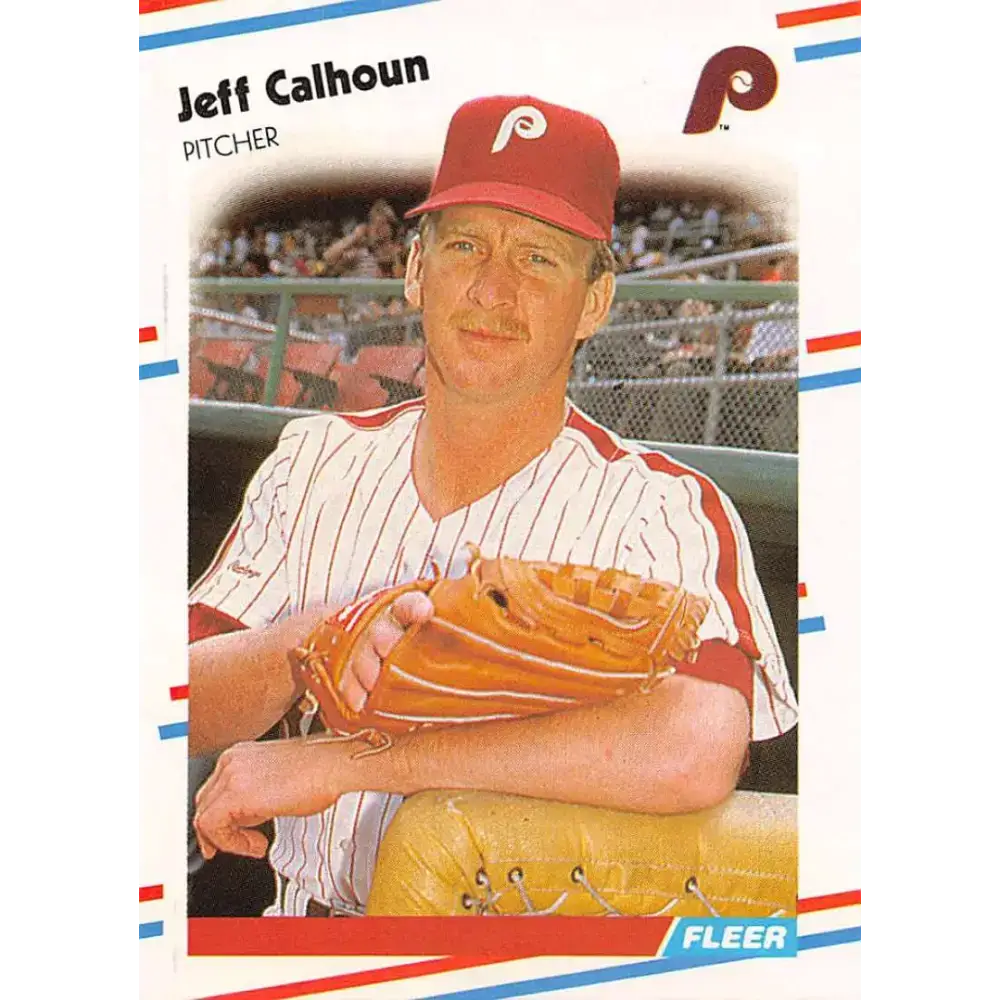 1988 Fleer #299 Jeff Calhoun EX Excellent Philadelphia Phillies Baseball Card - Baseball Card Single
