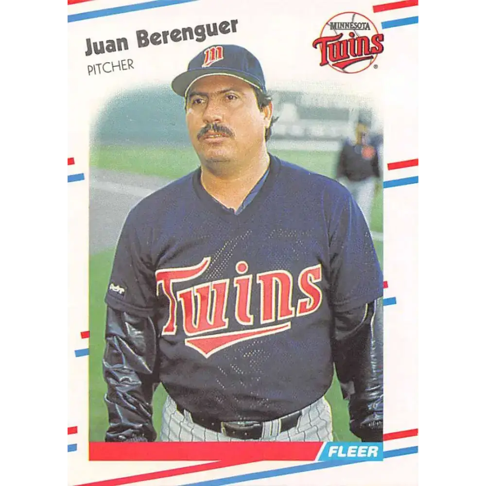 1988 Fleer #3 Juan Berenguer EX Excellent Minnesota Twins Baseball Card - Baseball Card Single