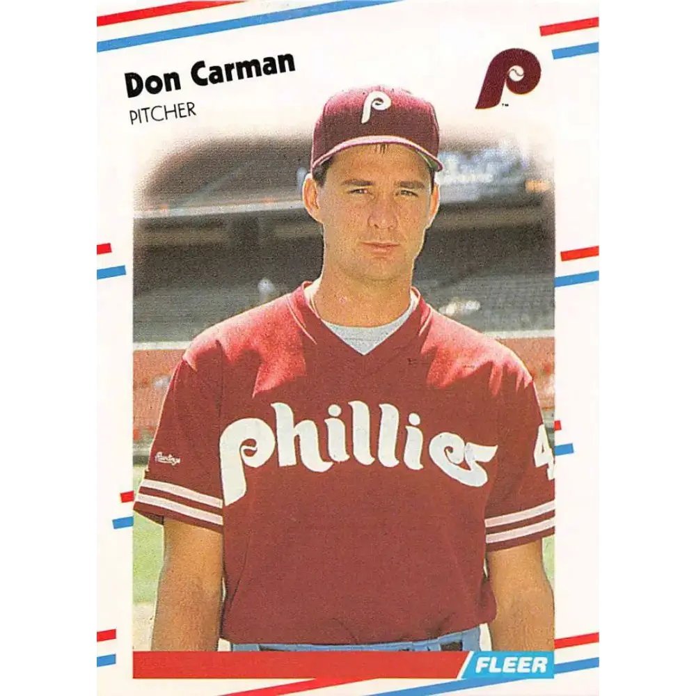 1988 Fleer #300 Don Carman EX Excellent Philadelphia Phillies Baseball Card - Baseball Card Single