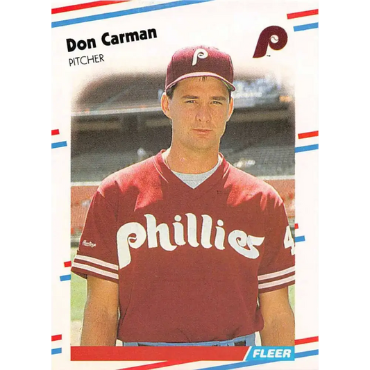 1988 Fleer #300 Don Carman EX Excellent Philadelphia Phillies Baseball Card