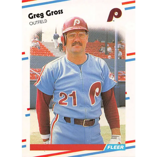 1988 Fleer #302 Greg Gross EX Excellent Philadelphia Phillies Baseball Card