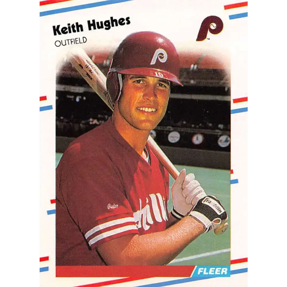 1988 Fleer #305 Keith Hughes EX Excellent RC Rookie Philadelphia Phillies Baseball Card - Baseball Card Single