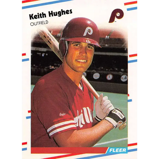 1988 Fleer #305 Keith Hughes EX Excellent RC Rookie Philadelphia Phillies Baseball Card
