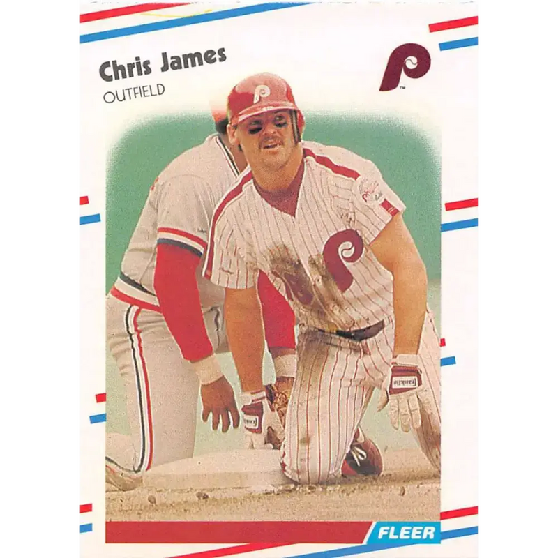 1988 Fleer #307 Chris James EX Excellent Philadelphia Phillies Baseball Card - Baseball Card Single