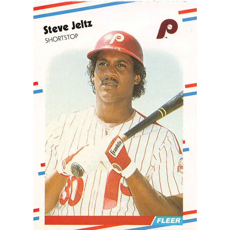 1988 Fleer #308 Steve Jeltz EX Excellent Philadelphia Phillies Baseball Card - Baseball Card Single