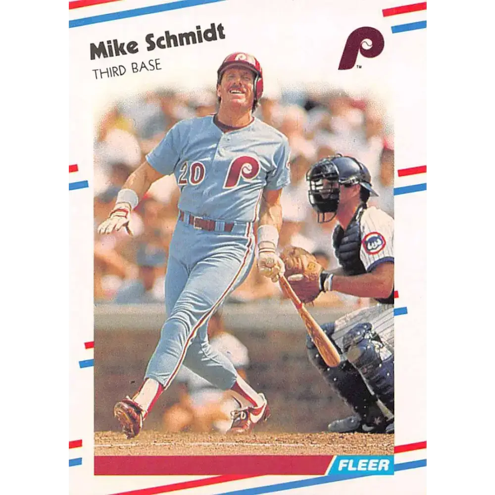 1988 Fleer #315 Mike Schmidt EX Excellent Philadelphia Phillies Baseball Card - Baseball Card Single