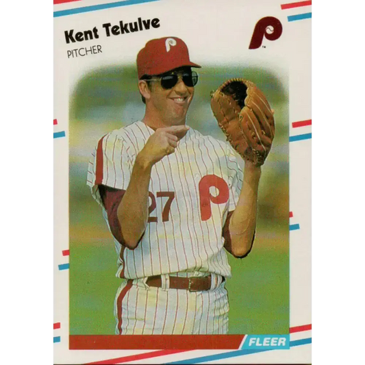 1988 Fleer #318 Kent Tekulve EX Excellent Philadelphia Phillies Baseball Card