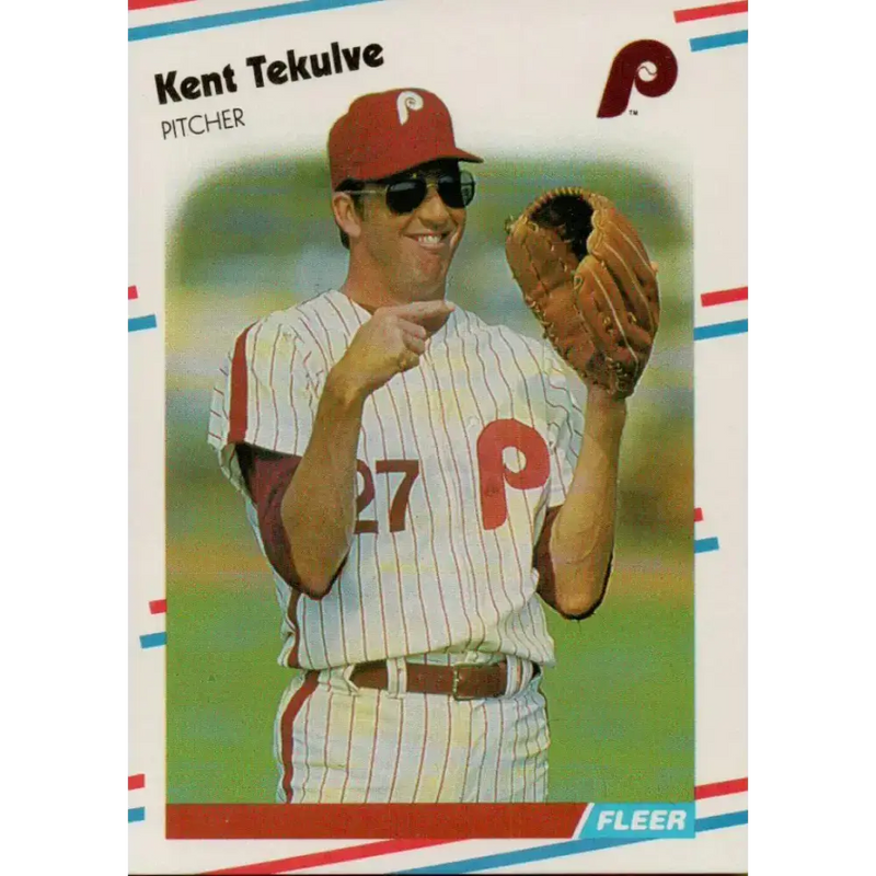 1988 Fleer #318 Kent Tekulve EX Excellent Philadelphia Phillies Baseball Card - Baseball Card Single