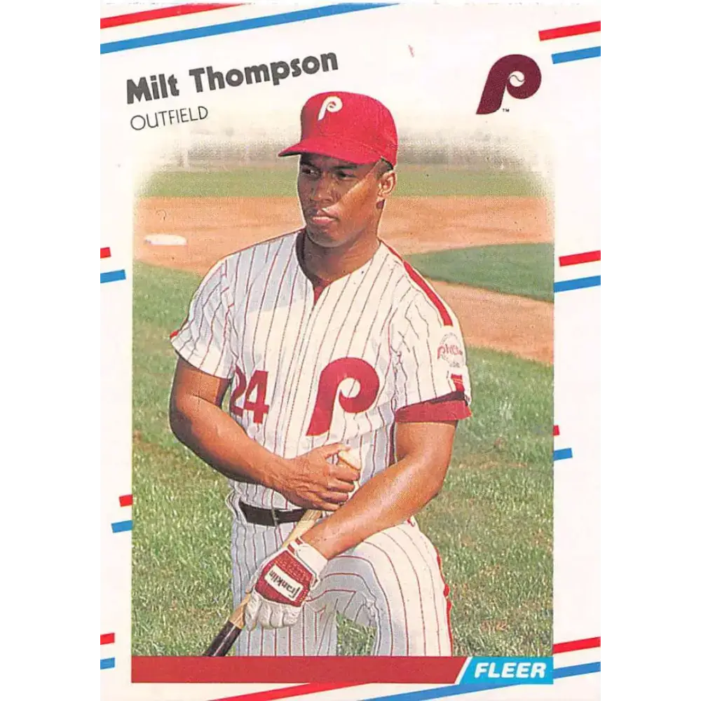 1988 Fleer #319 Milt Thompson EX Excellent Philadelphia Phillies Baseball Card