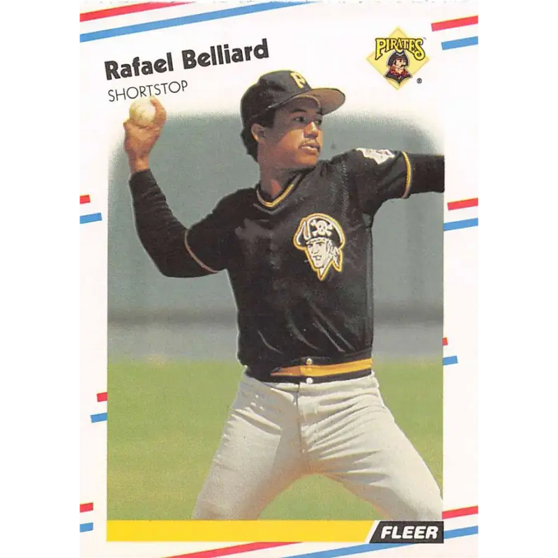 1988 Fleer #321 Rafael Belliard EX Excellent Pittsburgh Pirates Baseball Card - Baseball Card Single