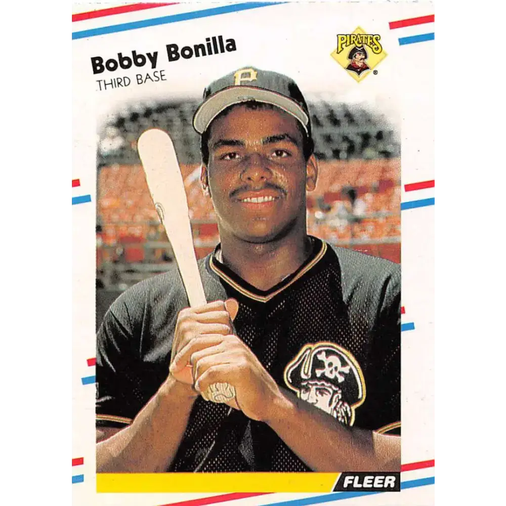 1988 Fleer #323 Bobby Bonilla EX Excellent Pittsburgh Pirates Baseball Card - Baseball Card Single