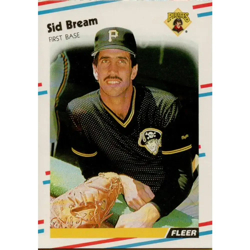 1988 Fleer #324 Sid Bream EX Excellent Pittsburgh Pirates Baseball Card - Baseball Card Single