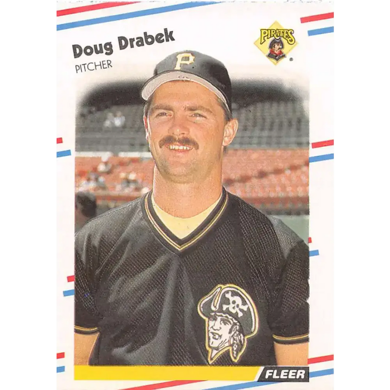 1988 Fleer #327 Doug Drabek EX Excellent Pittsburgh Pirates Baseball Card - Baseball Card Single