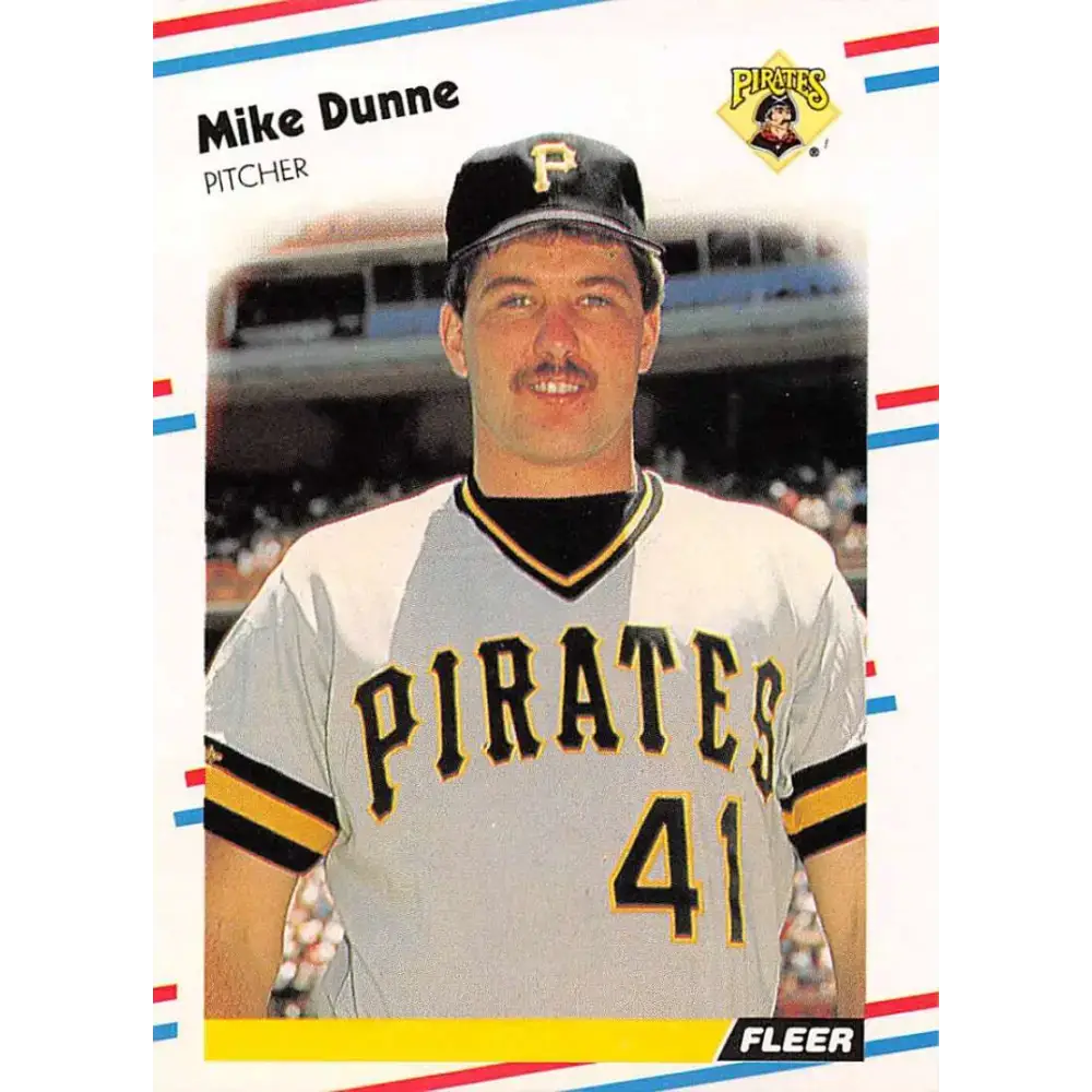 1988 Fleer #328 Mike Dunne EX Excellent Pittsburgh Pirates Baseball Card - Baseball Card Single