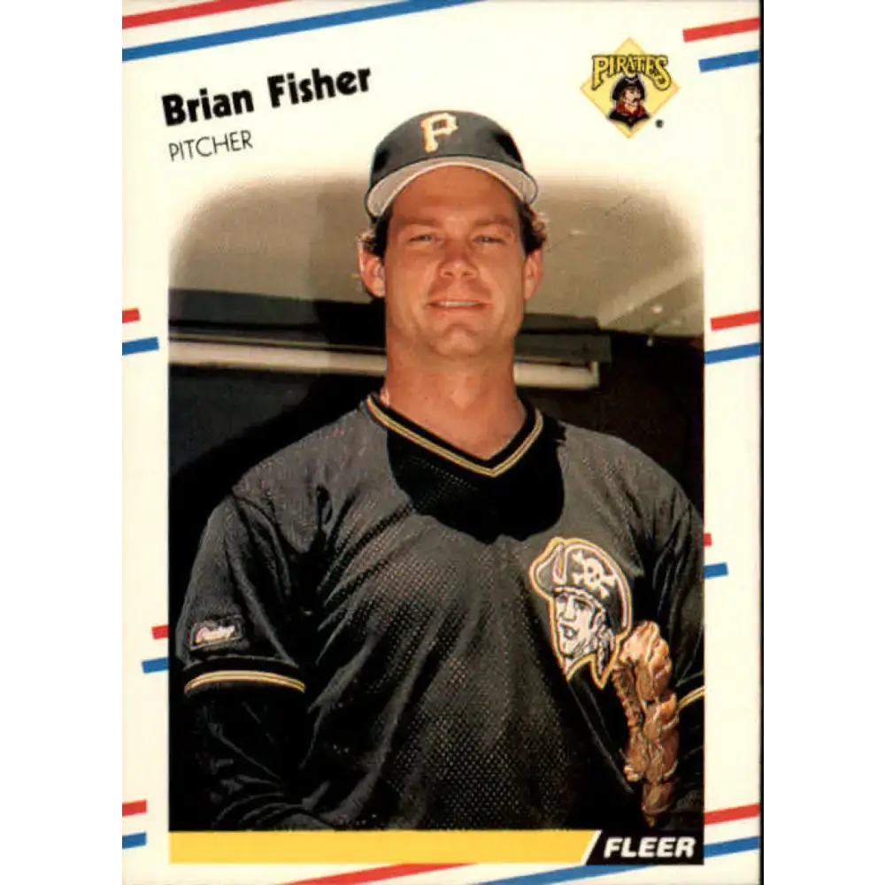 1988 Fleer #329 Brian Fisher EX Excellent Pittsburgh Pirates Baseball Card - Baseball Card Single