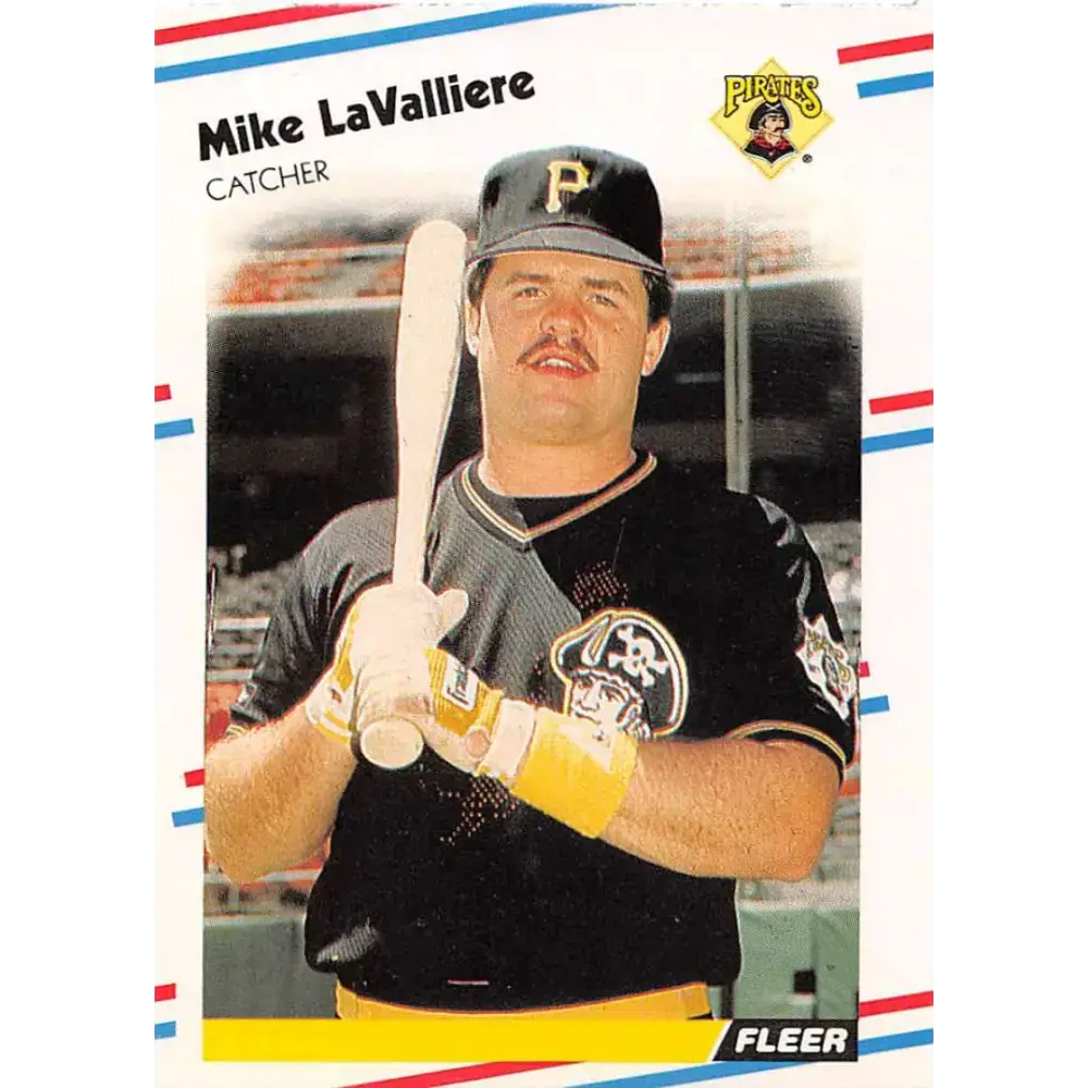 1988 Fleer #333 Mike LaValliere EX Excellent Pittsburgh Pirates Baseball Card - Baseball Card Single