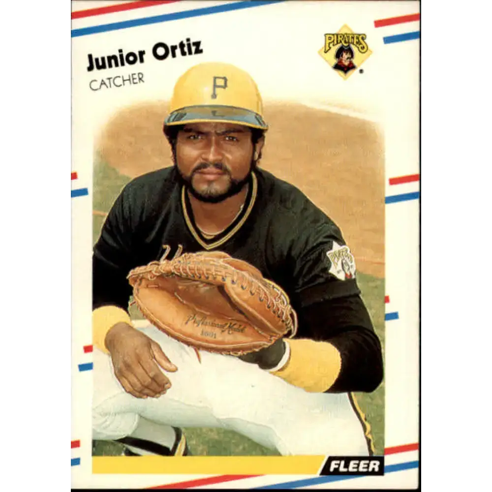1988 Fleer #335 Junior Ortiz EX Excellent Pittsburgh Pirates Baseball Card - Baseball Card Single