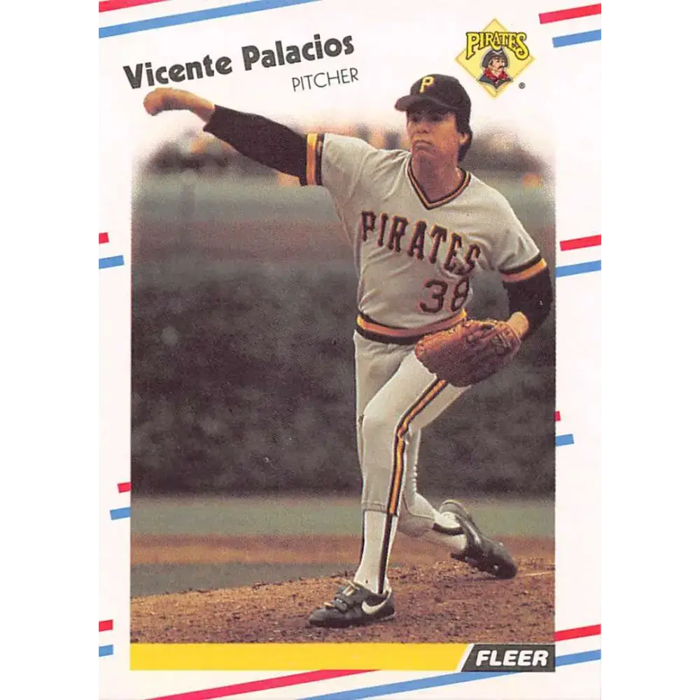 1988 Fleer #336 Vicente Palacios EX Excellent RC Rookie Pittsburgh Pirates Baseball Card - Baseball Card Single
