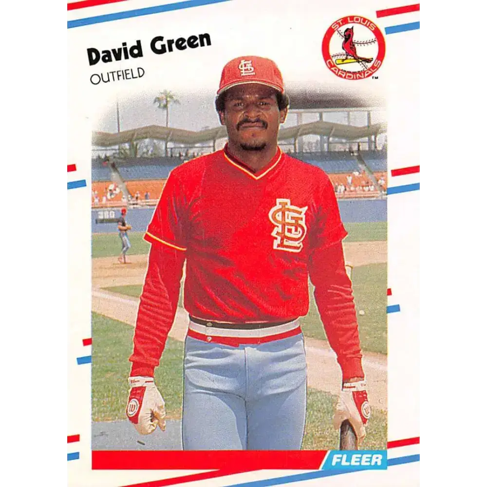 1988 Fleer #34 David Green EX Excellent St. Louis Cardinals Baseball Card - Baseball Card Single