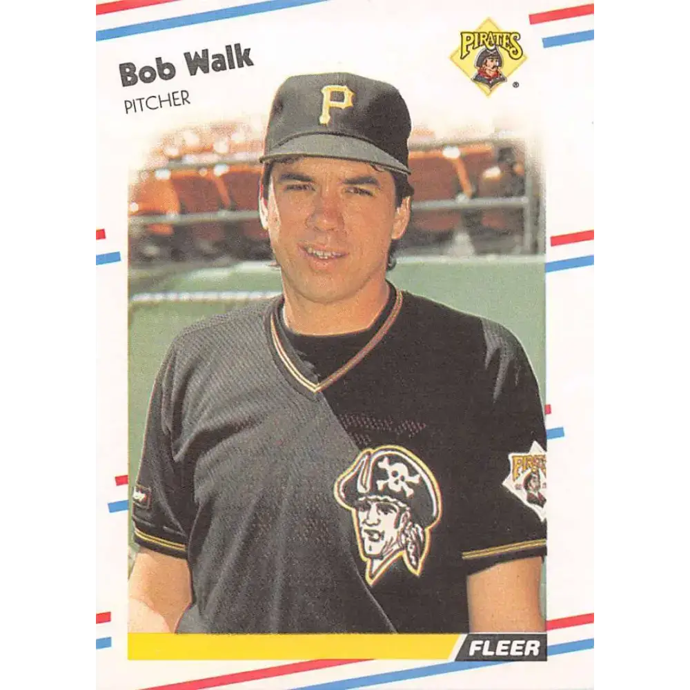 1988 Fleer #342 Bob Walk EX Excellent Pittsburgh Pirates Baseball Card - Baseball Card Single