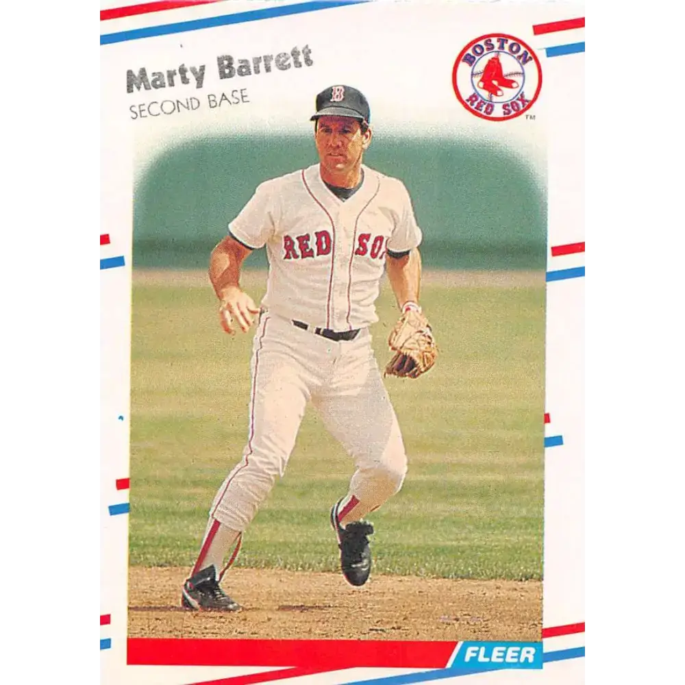 1988 Fleer #343 Marty Barrett EX Excellent Boston Red Sox Baseball Card - Baseball Card Single