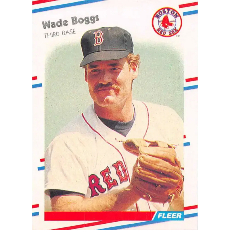 1988 Fleer #345 Wade Boggs EX Excellent Boston Red Sox Baseball Card - Baseball Card Single