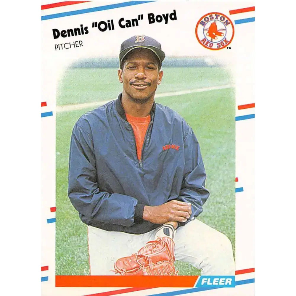 1988 Fleer #347 Oil Can Boyd EX Excellent Boston Red Sox Baseball Card - Baseball Card Single
