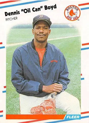 1988 Fleer Oil Can Boyd baseball card with original gloss from Simply Sandoval sports cards