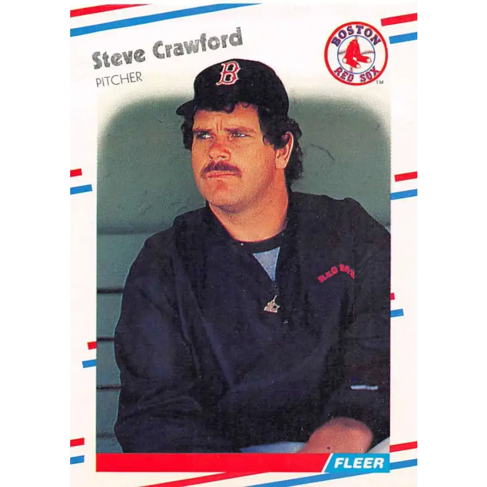 1988 Fleer #350 Steve Crawford EX Excellent Boston Red Sox Baseball Card - Baseball Card Single