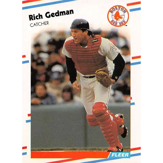 1988 Fleer #353 Rich Gedman EX Excellent Boston Red Sox Baseball Card - Baseball Card Single