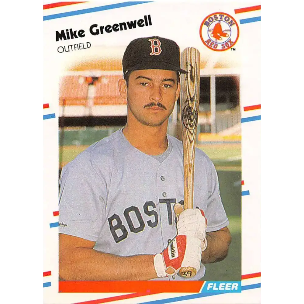 1988 Fleer #354 Mike Greenwell EX Excellent Boston Red Sox Baseball Card - Baseball Card Single