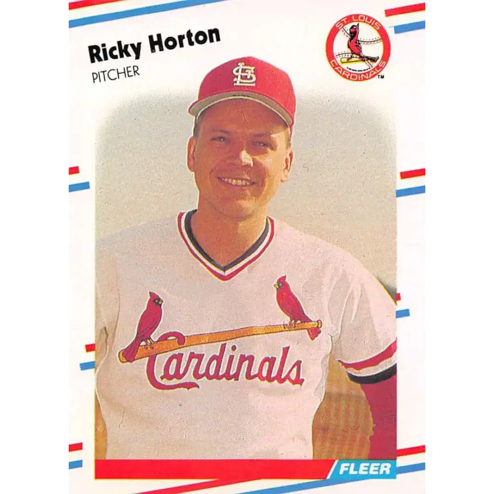 1988 Fleer #36 Ricky Horton EX Excellent St. Louis Cardinals Baseball Card - Baseball Card Single