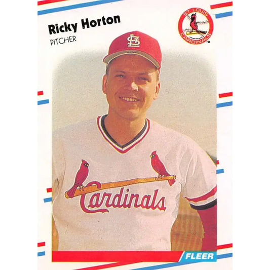 1988 Fleer #36 Ricky Horton EX Excellent St. Louis Cardinals Baseball Card - Baseball Card Single