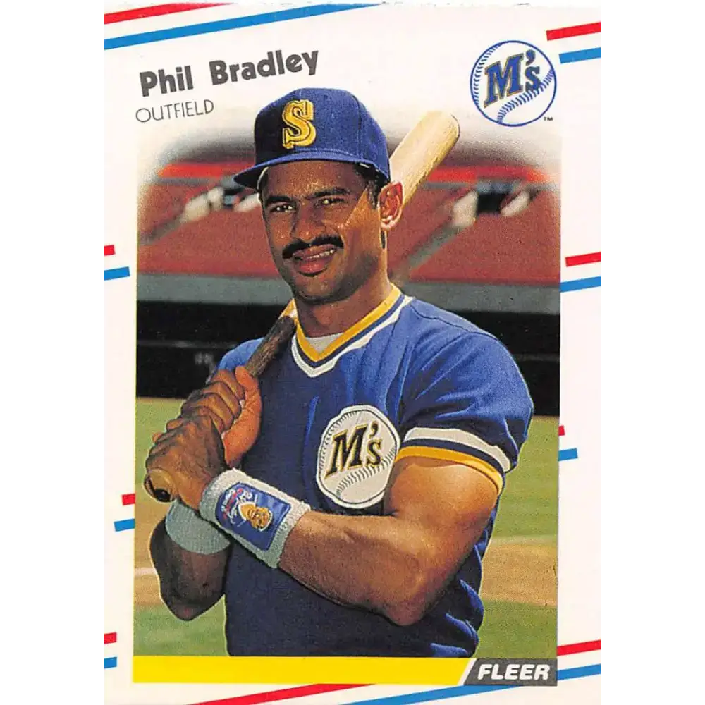 1988 Fleer #369 Phil Bradley EX Excellent Seattle Mariners Baseball Card - Baseball Card Single