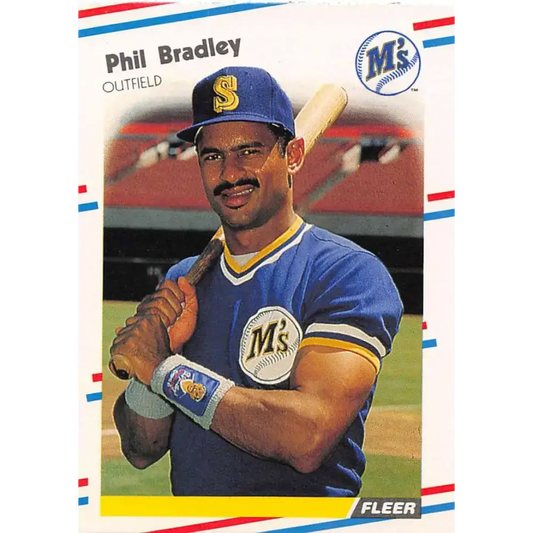 1988 Fleer #369 Phil Bradley EX Excellent Seattle Mariners Baseball Card