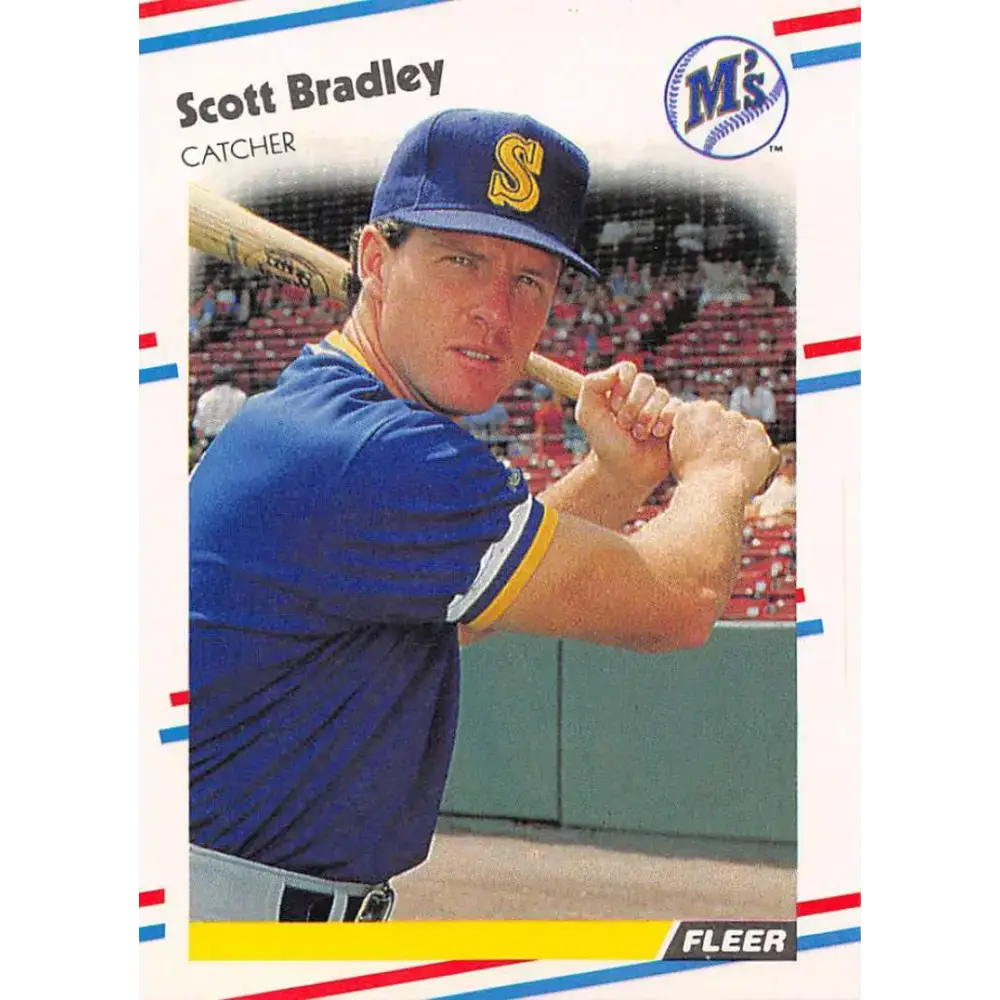 1988 Fleer #370 Scott Bradley EX Excellent Seattle Mariners Baseball Card - Baseball Card Single