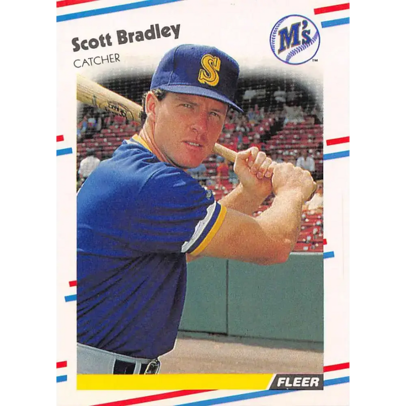 1988 Fleer #370 Scott Bradley EX Excellent Seattle Mariners Baseball Card - Baseball Card Single